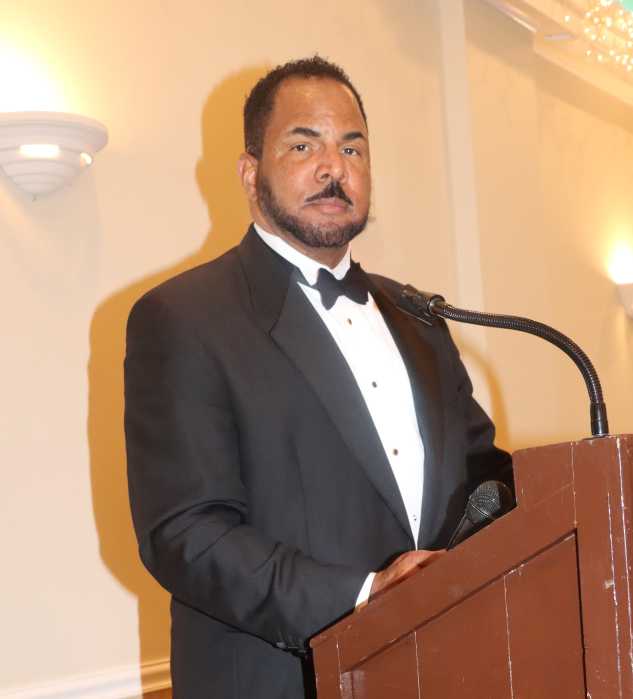 Dr. Paul Clement serves as Master of Ceremonies during his father's, Martin Clement, MBE, Gala 95th Birthday celebration in January 2025.